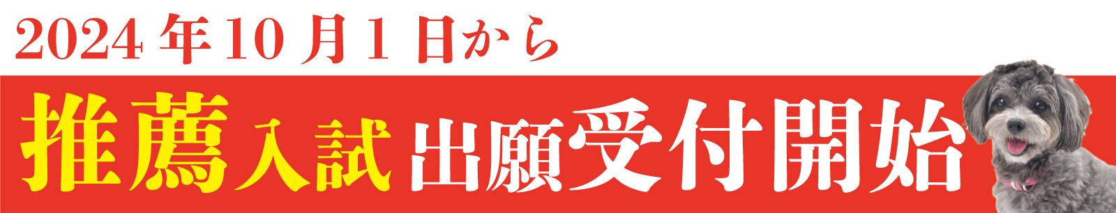 10月1日から推薦入試出願受付開始